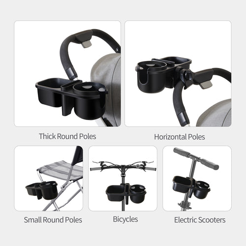 Stroller Cup Holder Attachment and Organizer